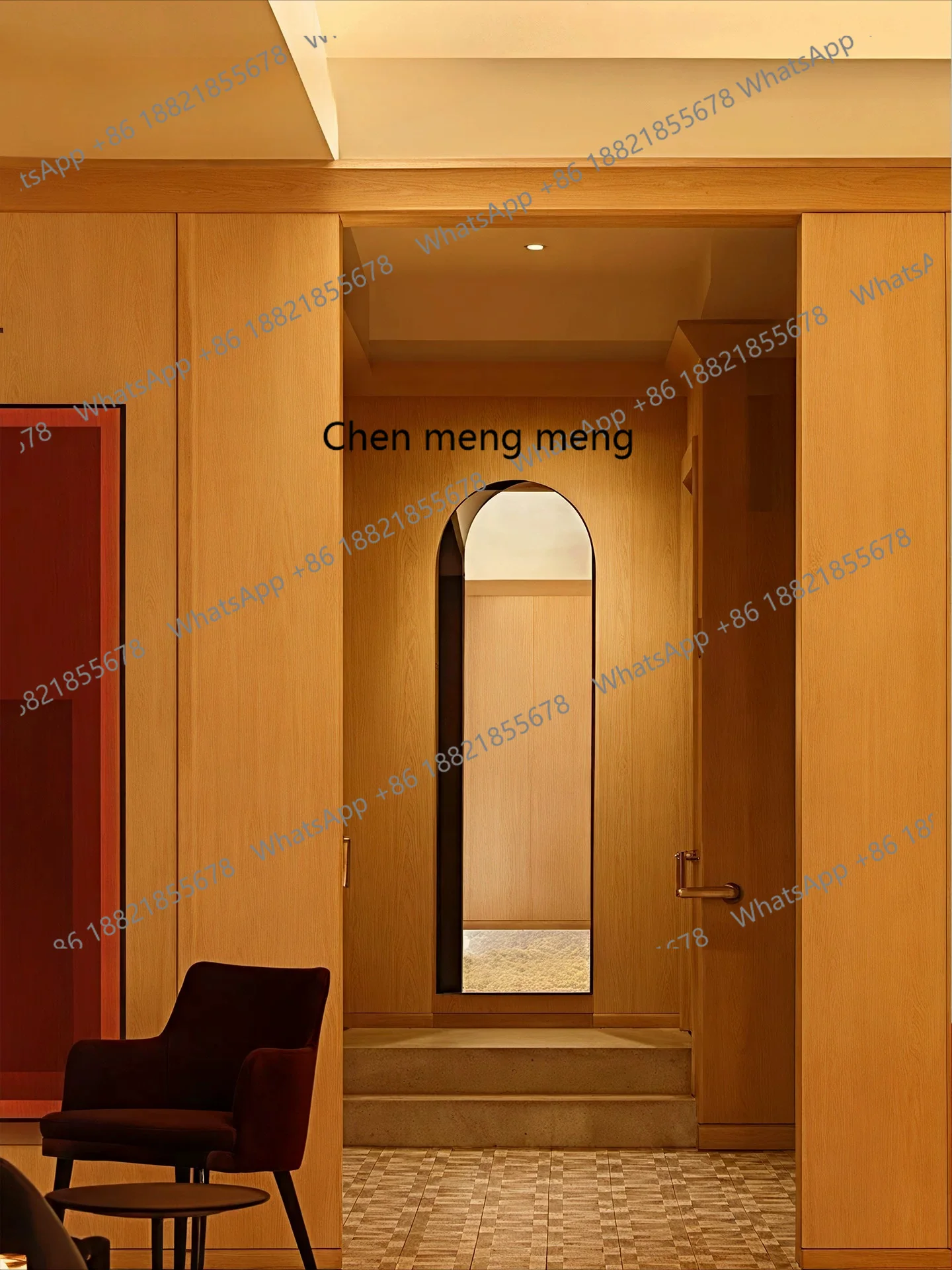 Dress, floor-to-ceiling full-body mirror, household simple medieval style arch mirror
