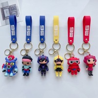 New Cartoon Creative Big Hero 6 Keychain Cute Hiro Hamada Baymax Fred Schoolbag Keychain Men and Women Bag Small Pendant 1pc