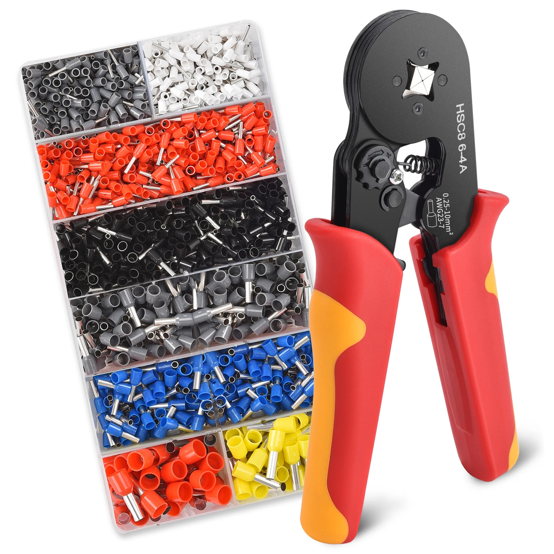 

HSC8 Series Tubular Terminals Crimping Pliers Square/Hexagonal Crimper Wire Mini Ferrule Crimper Tools Household Electrical Kit