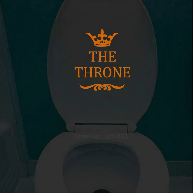 the throne Funny Interesting Toilet Wall Stickers Glow in the Dark Bathroom Decoration Accessories Home Decor Luminous Sticker