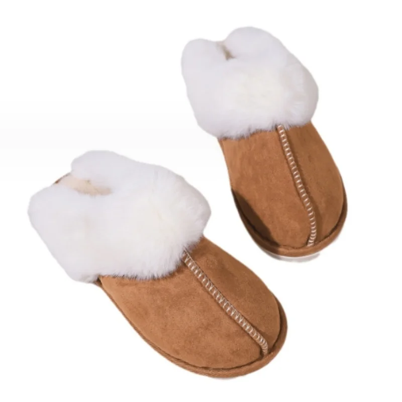 Womens Memory Foam Slippers Suede Fluffy Soft Warm Slip On Slippers Anti-Skid Cozy Plush Indoor and Outdoor Couple House Shoes