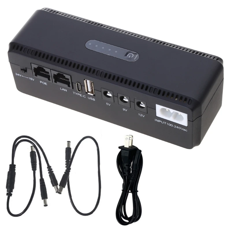 UPS Battery Backup 10400mAh 5V 9V 12V 2A 15V 24V Uninterruptible Power Supply