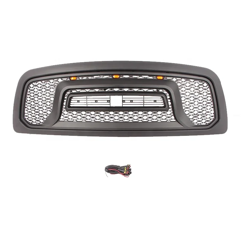 2010 2019 pickup truck parts custom 3 pieces led lights honeycomb black front radiator grille grill fit for ram 2500 3500