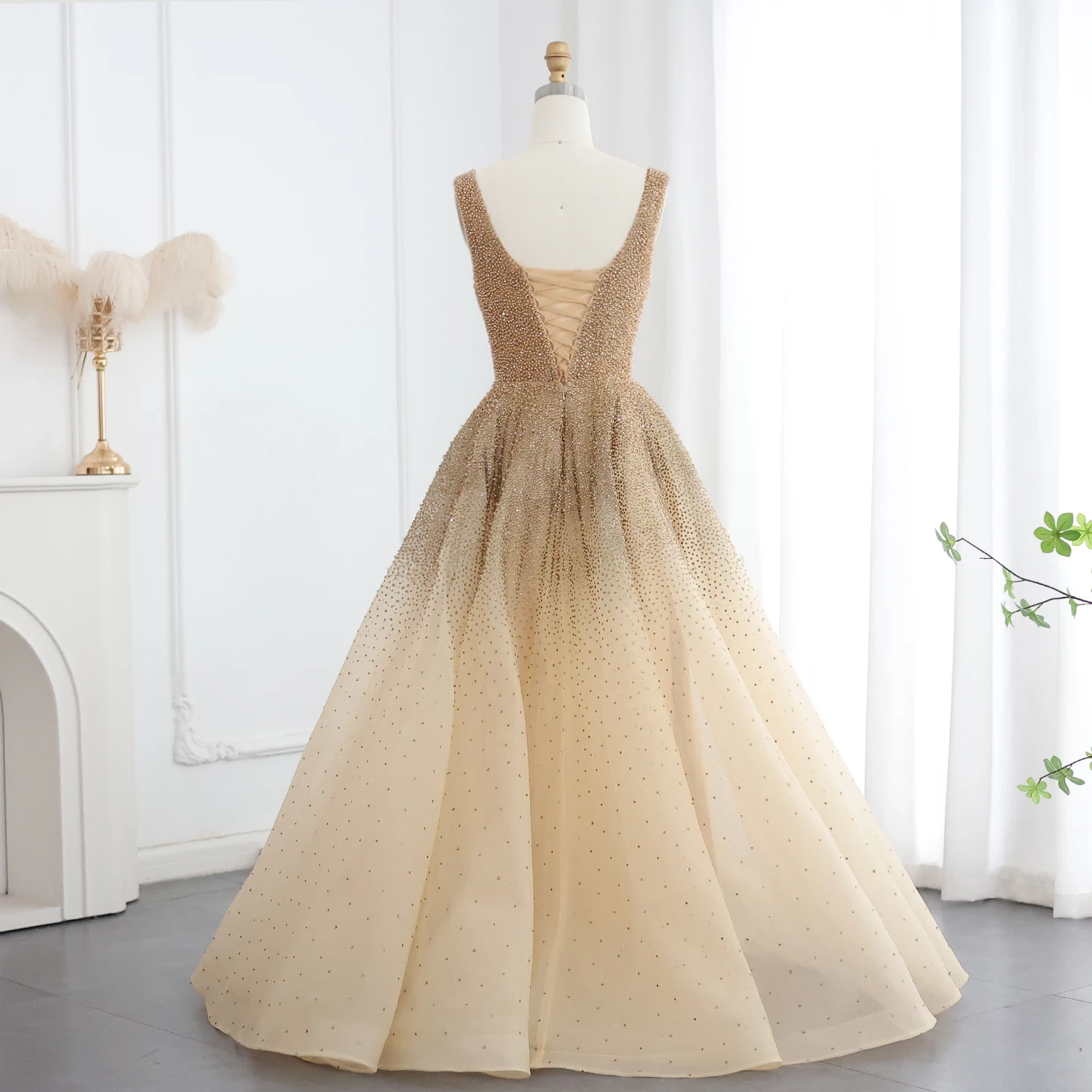 Sharon ha detto abiti da sera con abito da ballo bordeaux in cristallo scintillante abito da festa formale in oro Dubai di lusso per le donne Prom SS208