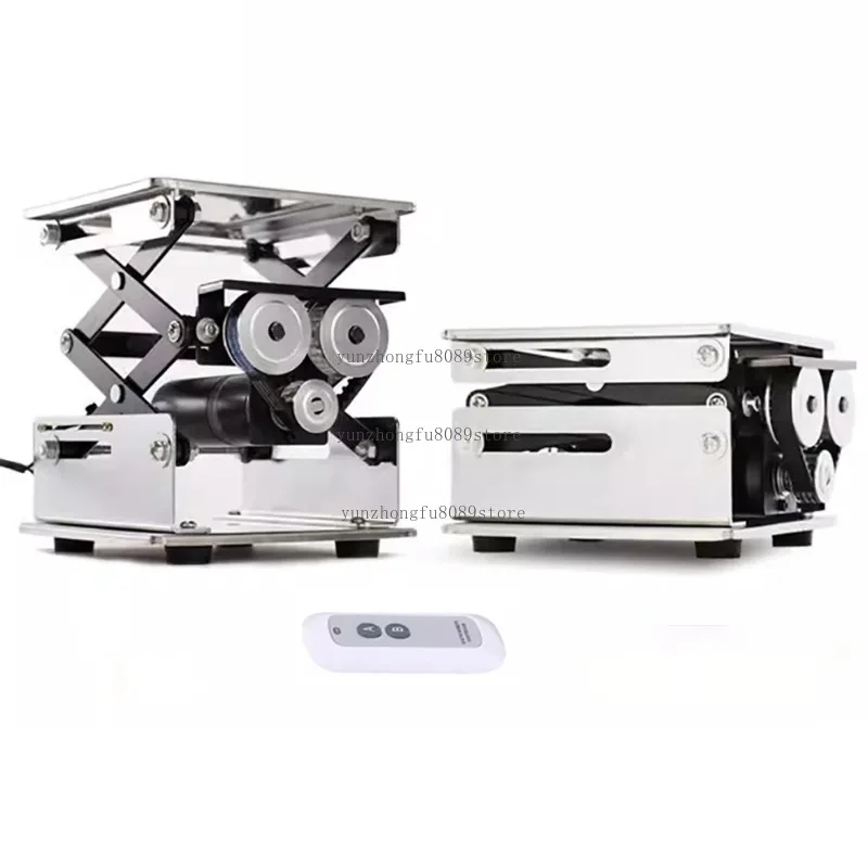Electric Stainless Steel Lifting Platform, Remote Control Adjustable Lab Lifter Stand with 10KG Load for Laboratory Equipment