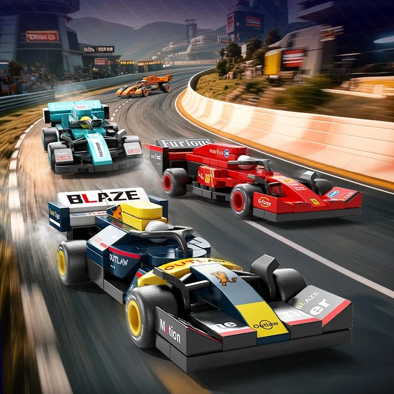 Formula Racing Car Model Building Blocks,Assembly Puzzle Speed Car Toy,Desktop Collectible Decor Birthday Christmas Holiday Gift