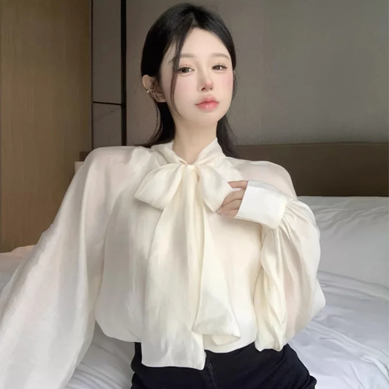 

Long Sleeve Shirts Womens French Style Plaid Blouses Button Front Decorative Ruffles Minimalist Feminine Preppy Elegant