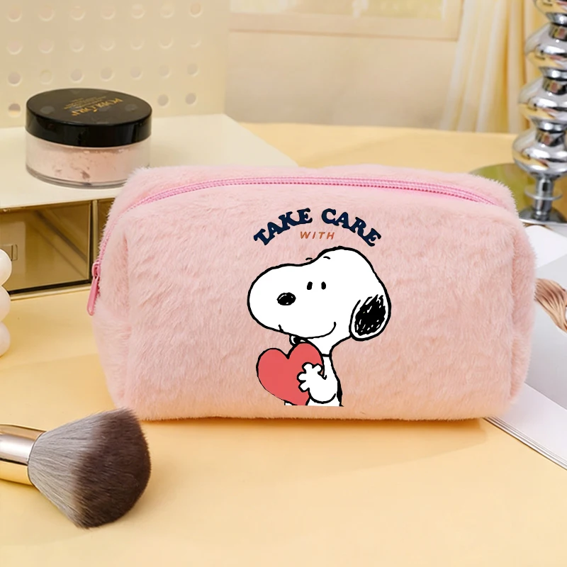 

Стильная косметичка Snoopys для женщин, модная сумка для макияжа в стиле аниме, портативная сумка для умывания большой вместимости для студентов