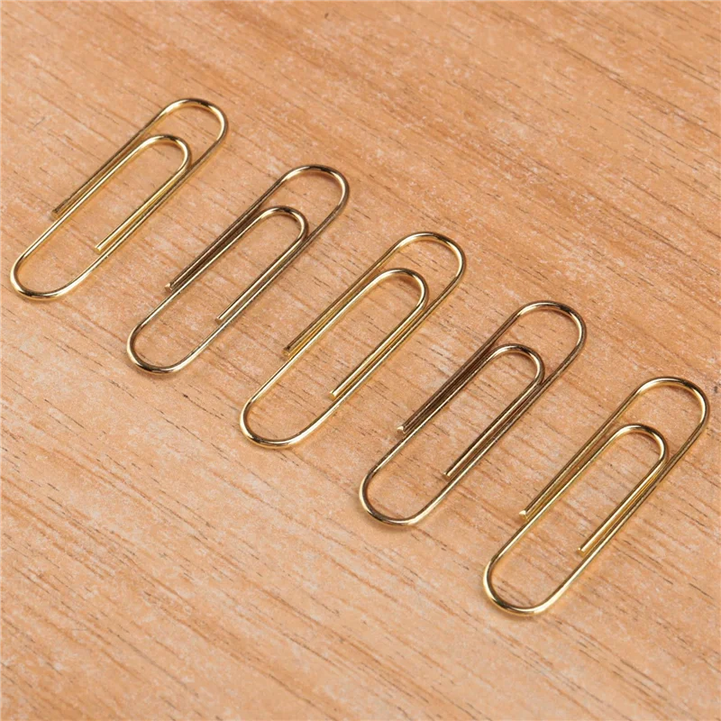 Золотые скрепки для бумаг элегантного магнитного мраморного белого цвета, 28 мм, 100 скрепок в коробке