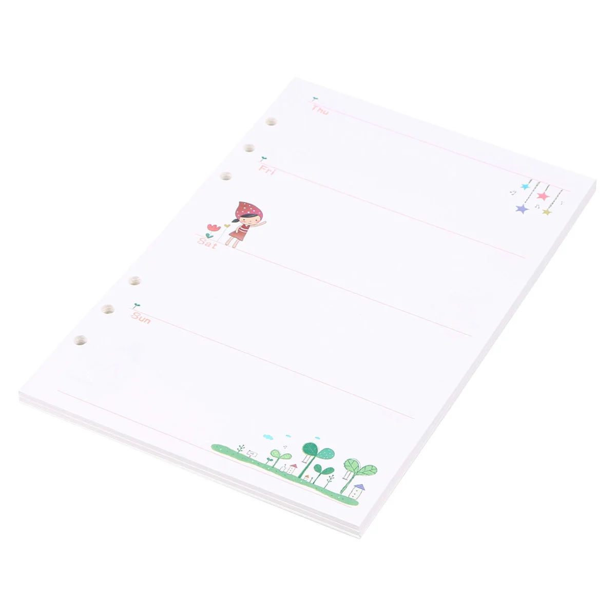 2Pcs A5 6 Holes Paper Refills for Binder Notebook Journal Planner Portable Filler Sheets Ideal Travel Office School Use