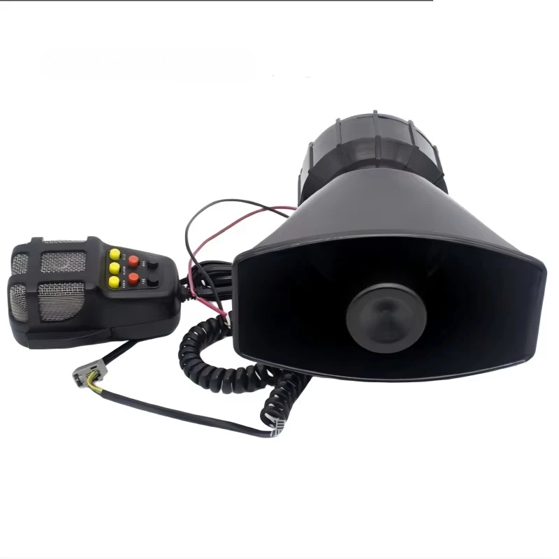 CHSKY Motorcycle and Car 7-Tone Siren Horn 12V with Public Address System and Alarm ABS Plastic 2-Way Speaker