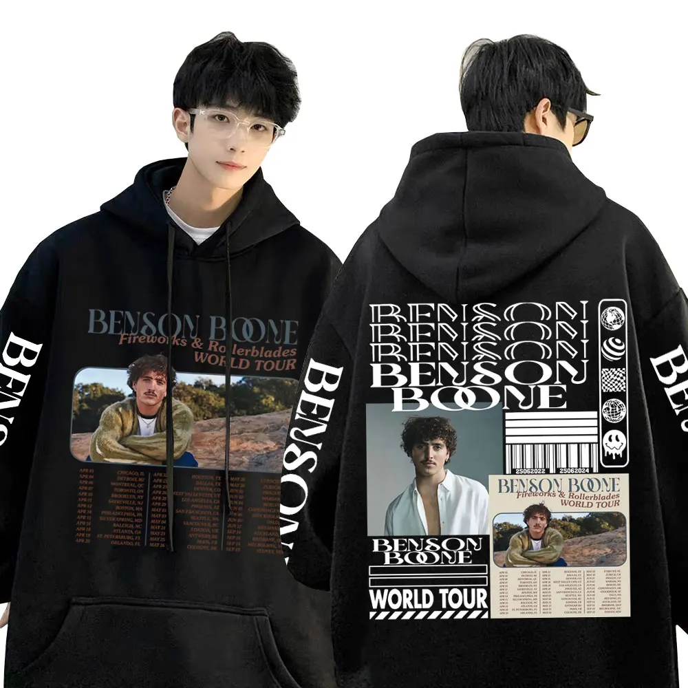 

Benson Boone Fireworks & Rollerblades 2024 World Tour Sweatshirt Men Women Fashion Casual Hoodie Oversized Tracksuit Fans Gift