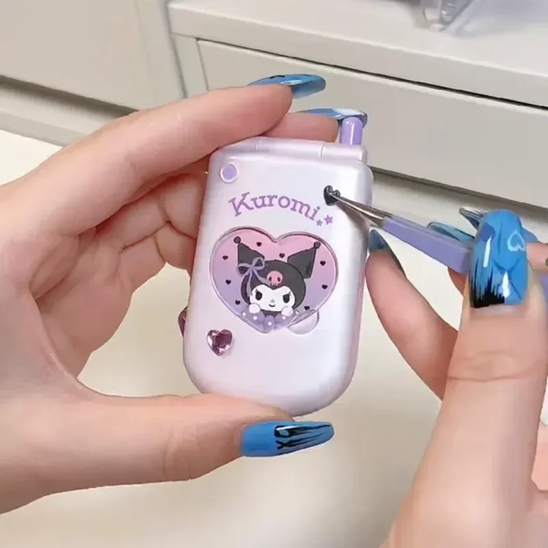 Niedlichen Sanrio Flip Phone Modell Hallo Kitty Kuromi meine Dame DIY Aufkleber Spielzeug Cosplay Prop Mädchen Herz Kawaii Harajuku für Kinder Geschenk