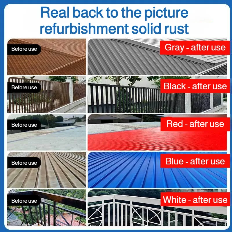 Rust Converter Rust Remover No Sanding Required Water-Based Metal Primer Corrosion Protection Spray Paint Eco-Friendly Quick-Dry