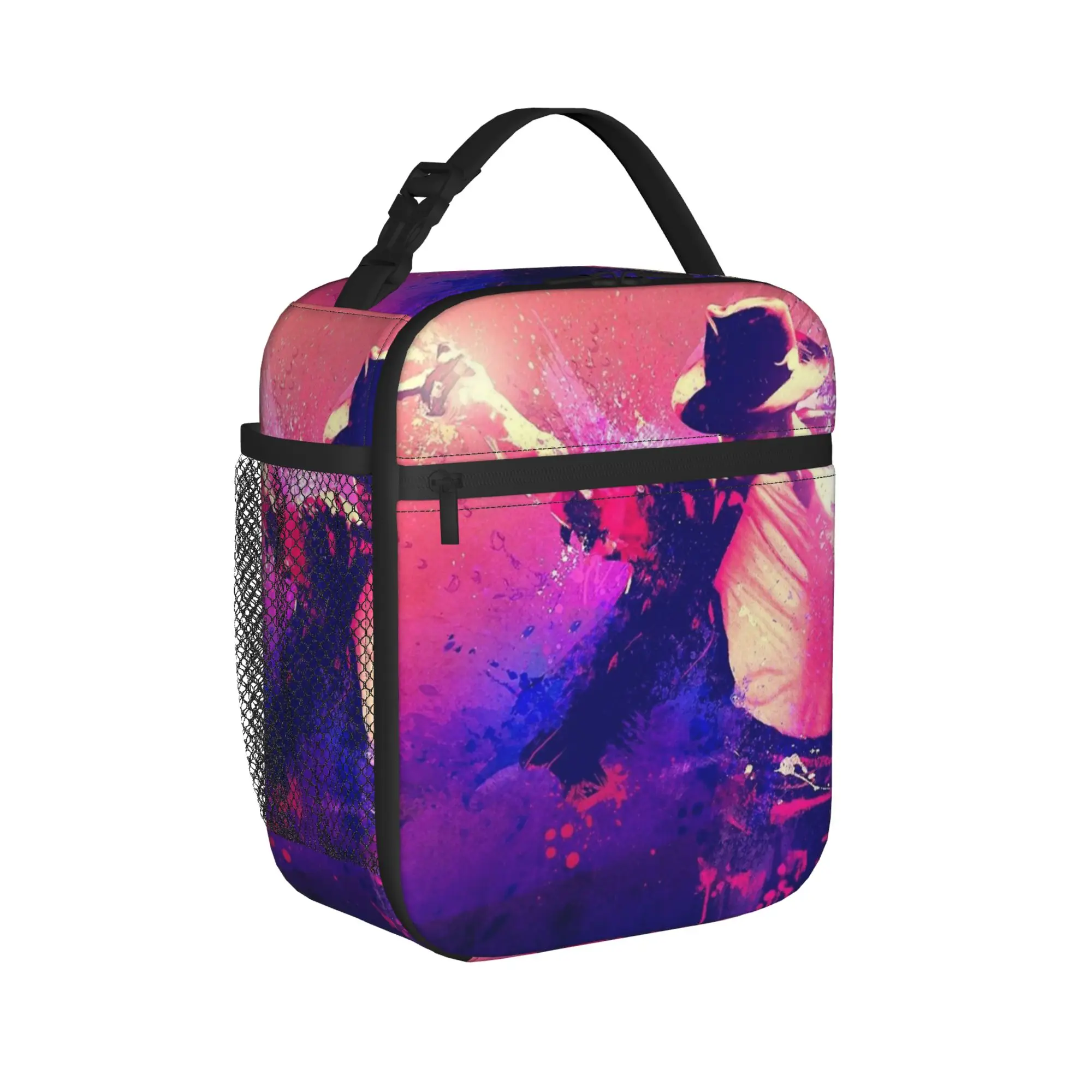 MJ king of pop Insulated Lunch Bags Thermal Bag Reusable,Meal Container Leakproof Tote Lunch Box Girl Boy Beach  Travel