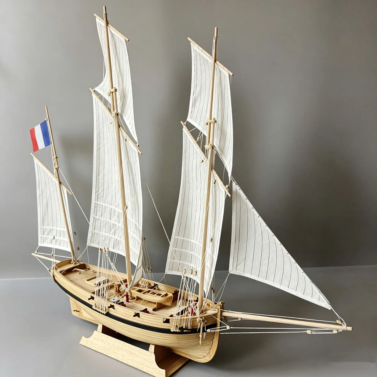 1/80 Scale Wooden Material with Rich Structural Details Messenger Sailboat Model 54.6cm Made of Paper Boat Model Kit Ship Toy
