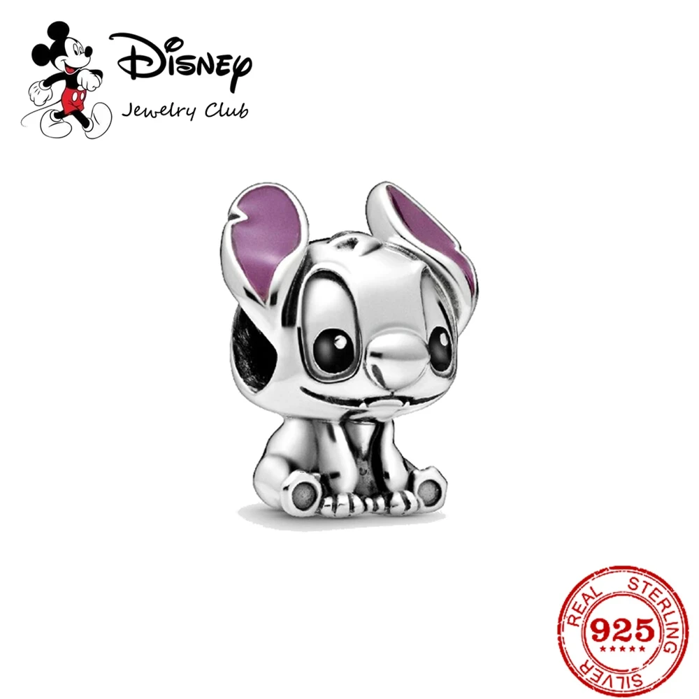 100% 925 sterling silver Disney is a Stitch charm bead suitable for Pandora bracelets, women's DIY pendant jewelry