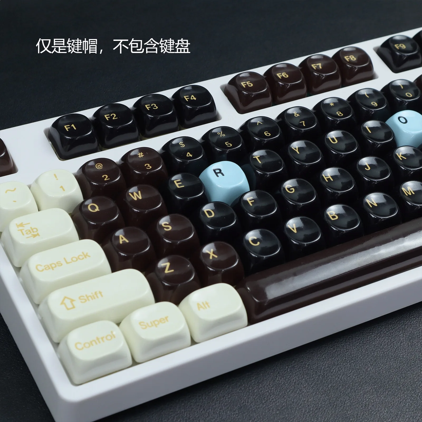 MOA highly minimalist wind mirror imitation ceramic feel keycap five-sided sublimation magnetic axis mechanical keyboard keycap