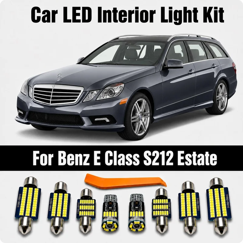 21Pcs LED Interior Light Dome Door Foot Courtesy Bulb Kit For Mercedes Benz E Class S212 Wagon Estate 2009-2016 Trunk Lamp