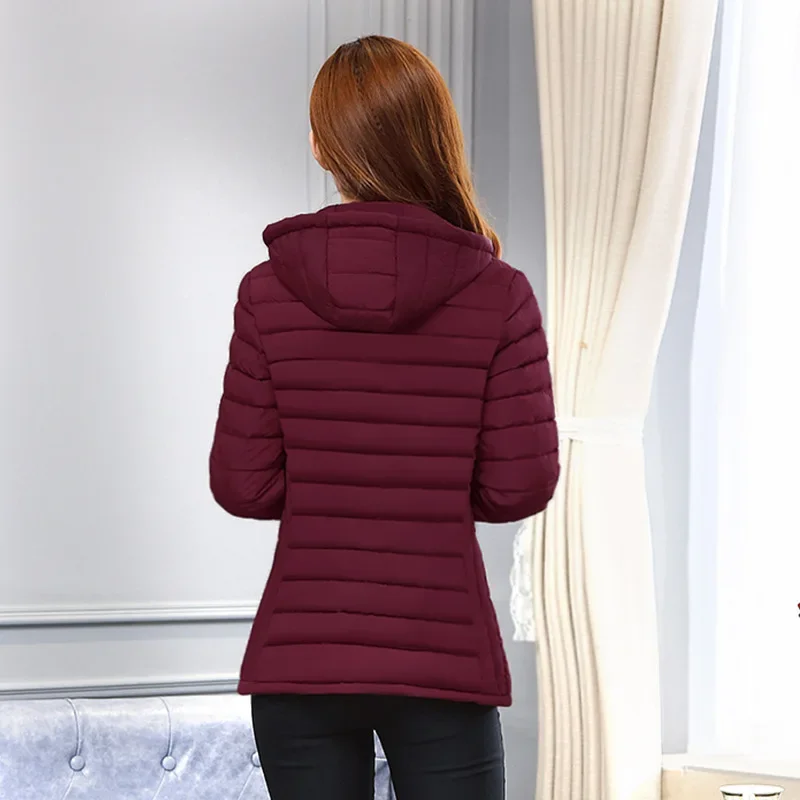 Winter Jackets for Women Cotton Padded Ultralight Coat Women\'s Parkas Lady Winter Thickened Slim Warm Jacket Female Hooded Parka