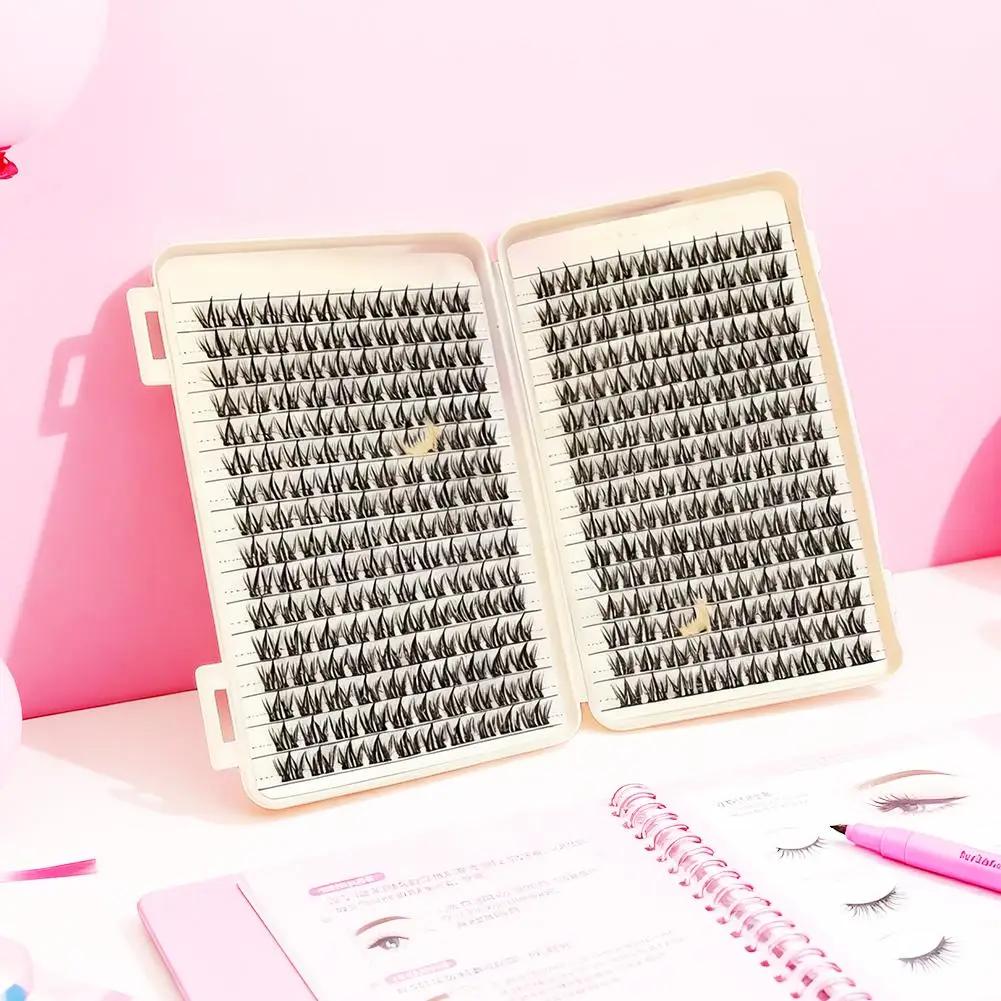 32Rows Large Capacity High Quality Cluster Lashes Cluster Manhua Lashes Eyelashes Extension Elf Makeup Professional V4D4