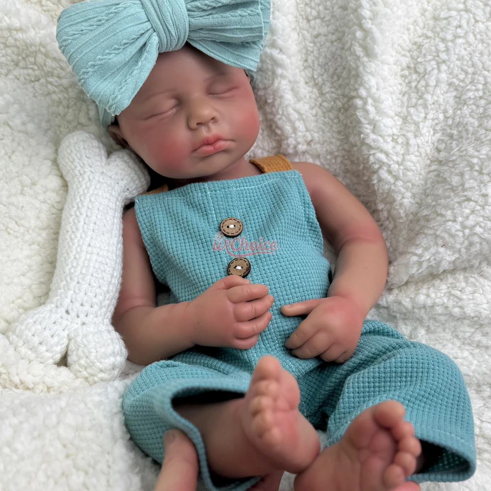 Loulou Dark & Light Colors 20Inch Silicone Reborn Doll For Birthday Gift Texture Waterproof Silicone Reborn Doll For Collectors
