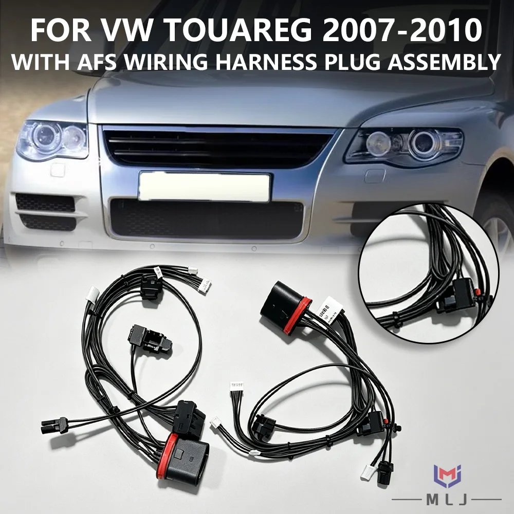With AFS Follower Adjustment Headlight For Volkswagen Touareg 2007-2010 Internal Wire Harness Light Plug Wiring Harness DRL
