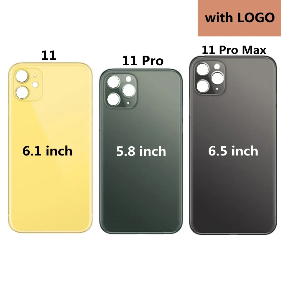 AAA+ High Quality Big Hole Back Glass Battery Cover For iPhone 11 Pro Max Housing for iphone 11 Back Housing Battery Door Cover