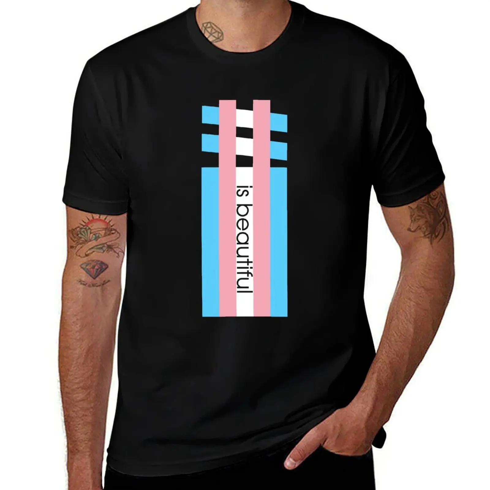 

Trans is Beautiful T-Shirt cotton tshirt 100% graphic t shirts for man t shirts for man slim fit T-shirt