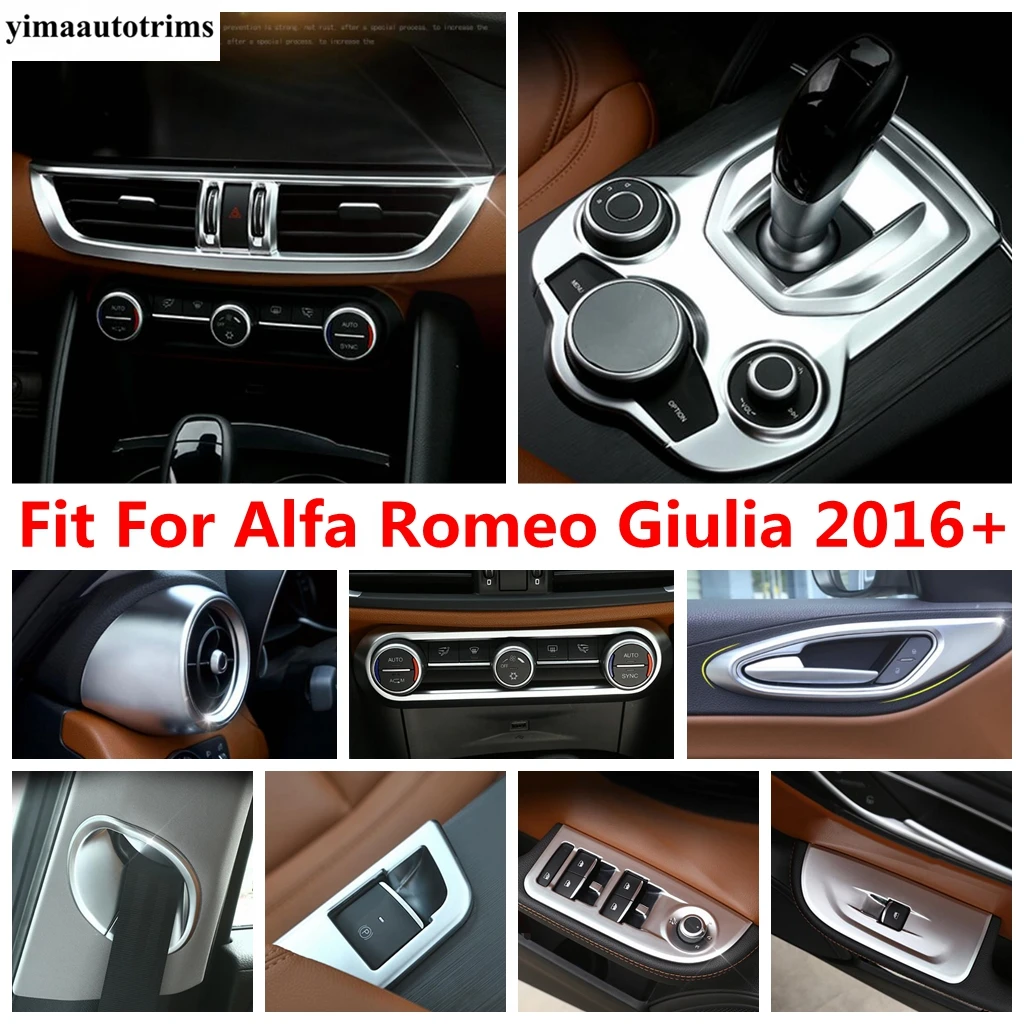 

Belt Buckle AC Air Window Lift Button Handle Bowl Gear Panel Cover Trim Accessories Interior For Alfa Romeo Giulia 2016 - 2020