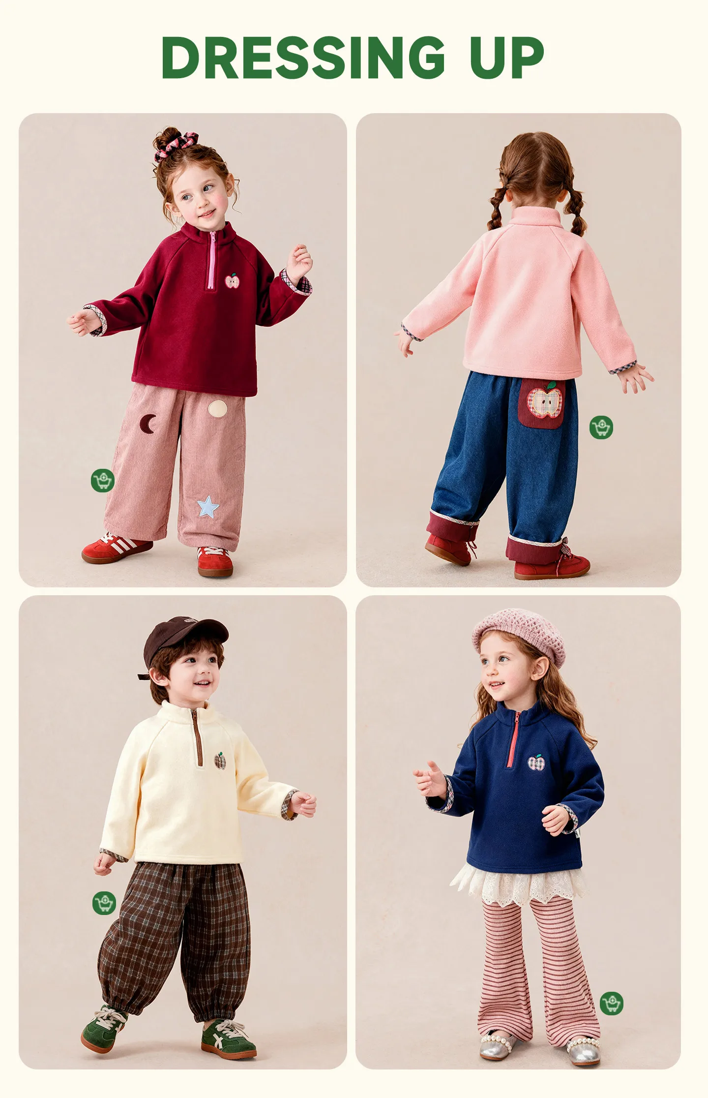 Amila 2026 Herbst Neue Kinder-Sweatshirt mit Stehkragen Vintage-Patch-Stickerei Farbblock Niedlich Verspielt Alltagstaugliches Vielseitiges Oberteil – Detail 2