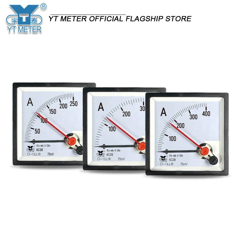 6C2B explosion-proof double needle DC ammeter 75mV Red needle 30A 50A 100A 150A 200A cp80gb