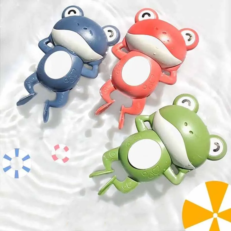 Petite grenouille de dessin animé pour enfants, jouets de bain pour bébé, jouets de bain interactifs pour enfants, jouets de natation, jeu d'eau, horloge mignonne