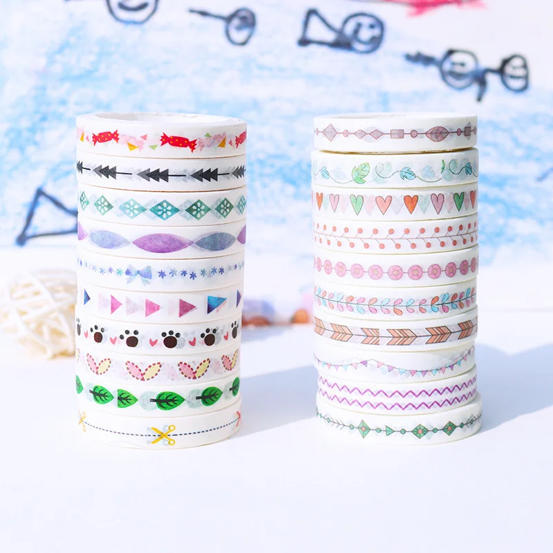 

custom.[5067 People Rated] Journal Tape Japanese Style INS Girl Heart Fine Decoration Washi Tape Journal Material Stickers K