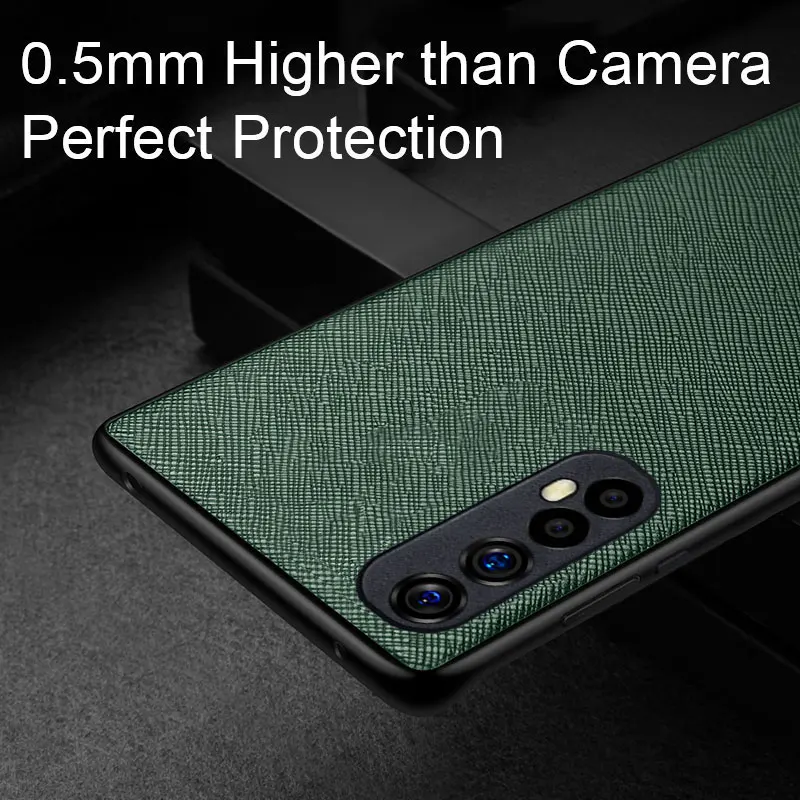Luxury leather phone case for Oppo realme narzo 30 4G 5G funda with cross pattern