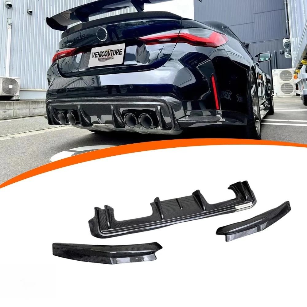 

New Carbon Fiber 3D Style Brake Light Rear Diffuser For G80 G82 M3 M4 Bumper Lip Splitter Spoiler 100% Fitment Self-Adhesive