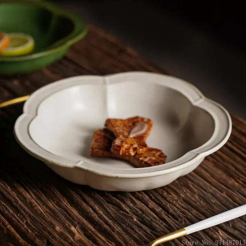 1pc Japanese Creative Rough Ceramic Irregular Shape Tableware Home Kitchen Restaurant Supplies Salad Fruit Noodles Soup Bowl