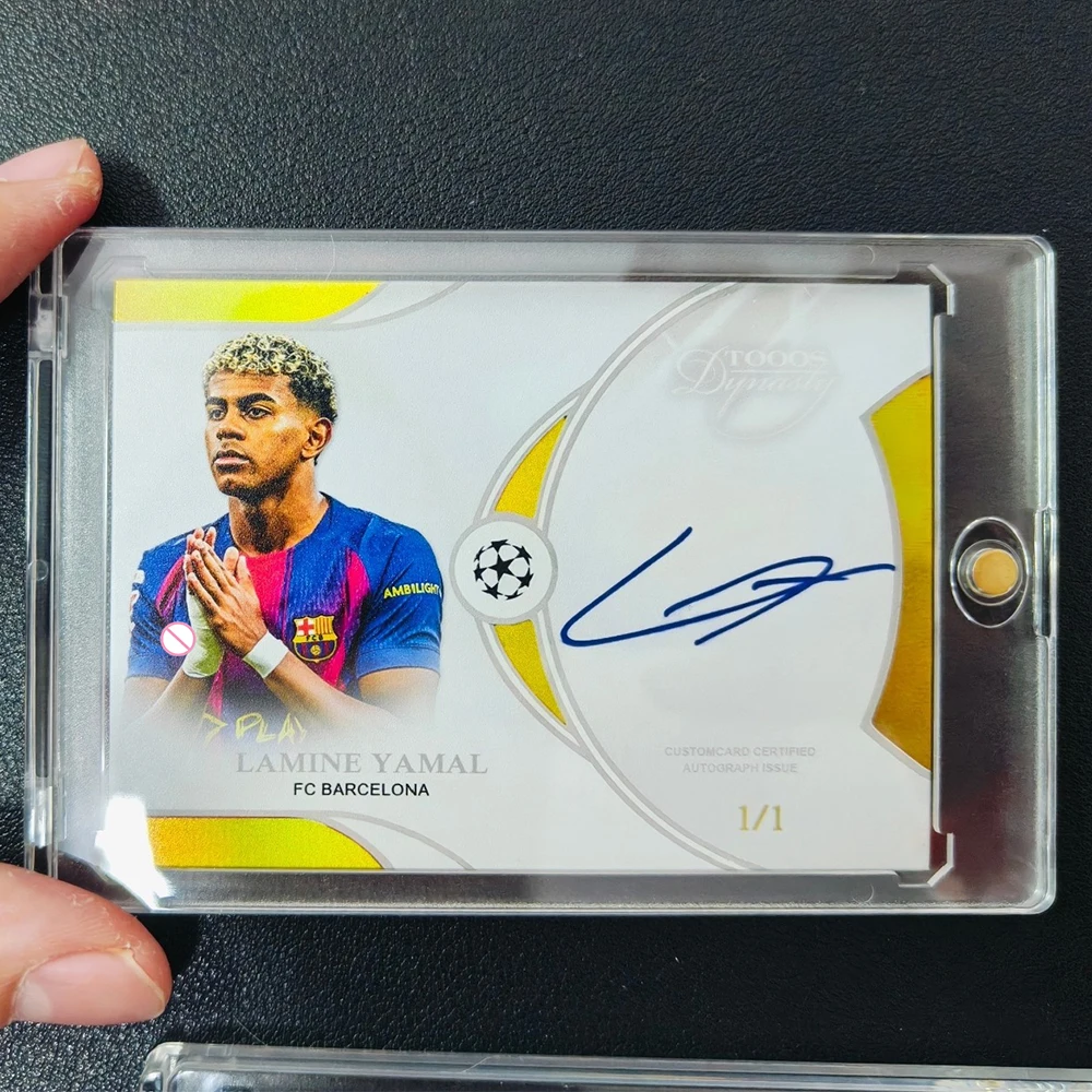 Panini DIY Homemade Lamine Yamal Alvarez Zinedine Zidane Kylian Mbappe Glitter Autographed Collectible Card Holiday Gift