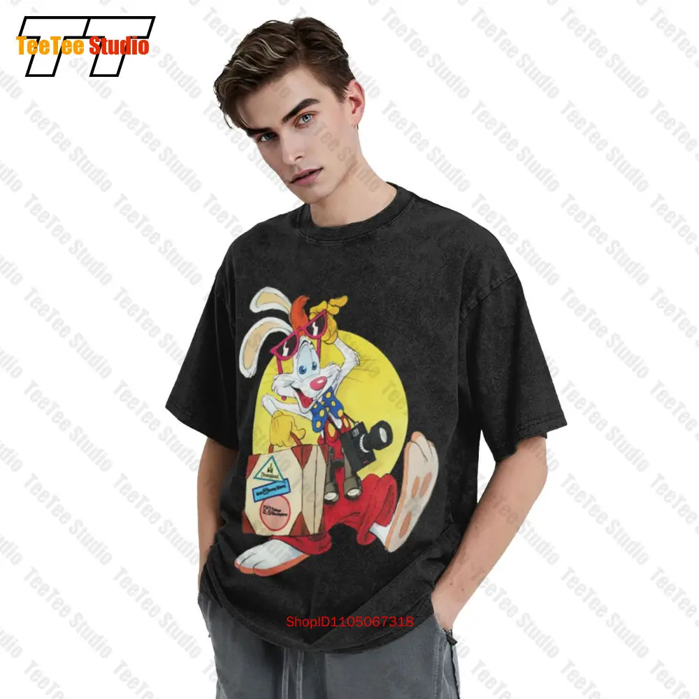 من تأطر روجر أرنب كارتون خمر تي شيرت كبير الحجم MLXR