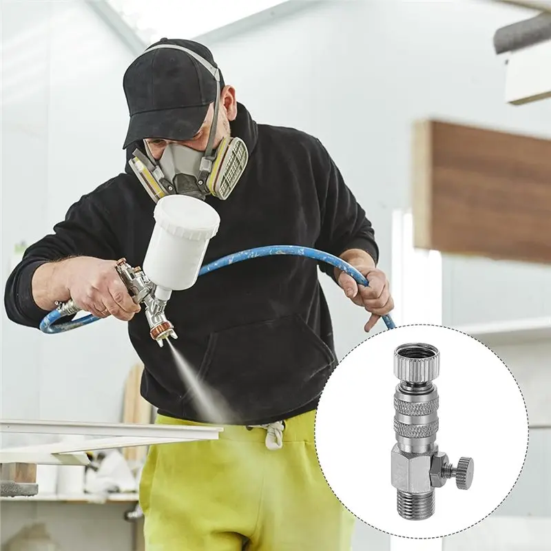 ABXF-Quick Release Disconnect For Air Brush Hose, 1/8" For Air Brush Quick Connect Set(3Pcs), Silver Metal For Airflow Control V