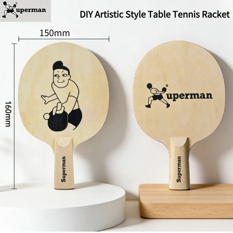 

Xuperman Custom DIY Art Table Tennis Racket Blade Paulownia Wood One-Piece No Layering Pattern/LOGO Edition Lightweight For Gift