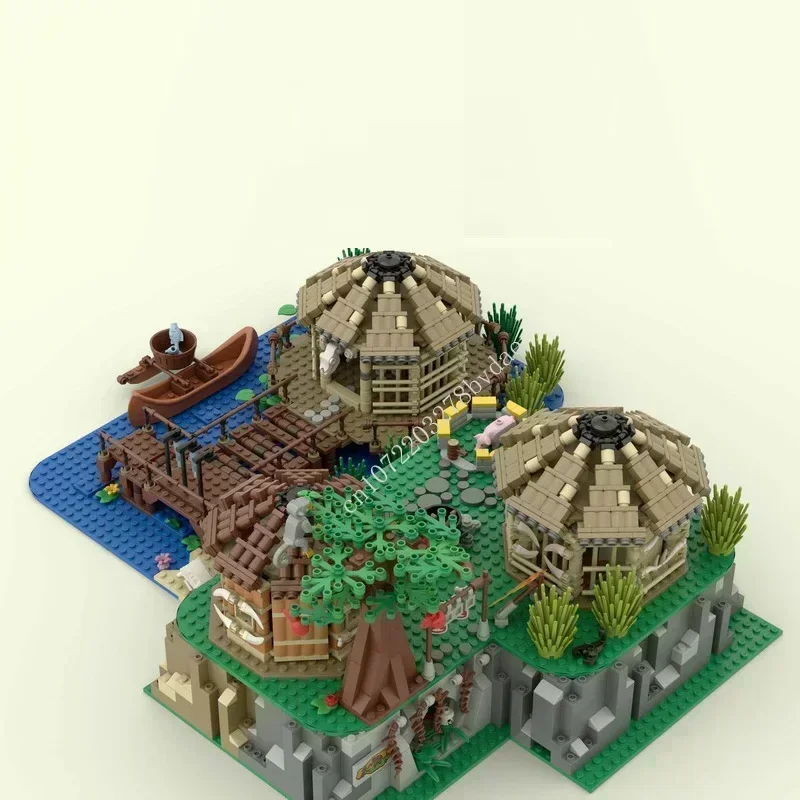 2280PCS Prehistoric Village Modula MOC Creative street view Model Custom Puzzle Architecture DIY Assembly Model Adults Toys Gift