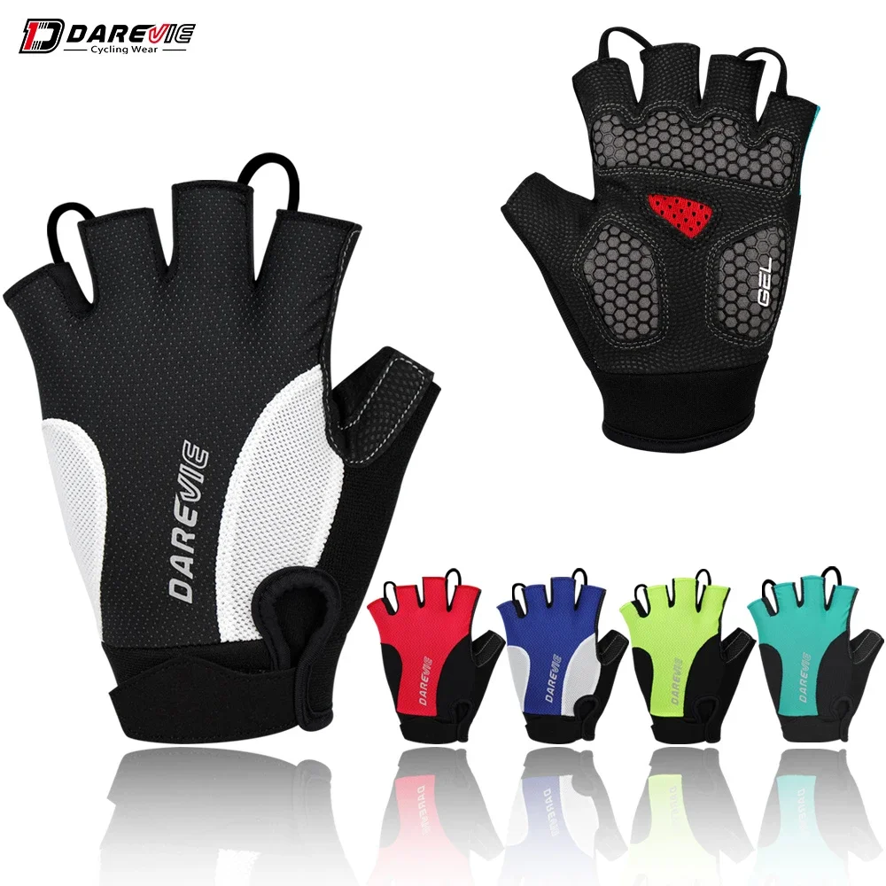 

DAREVIE vtt Cycling Gloves Gel Padded Shock Resistant Breathable Half Finger Cycling Gloves Fast Out Inch Sweat Wiper Bike Glove