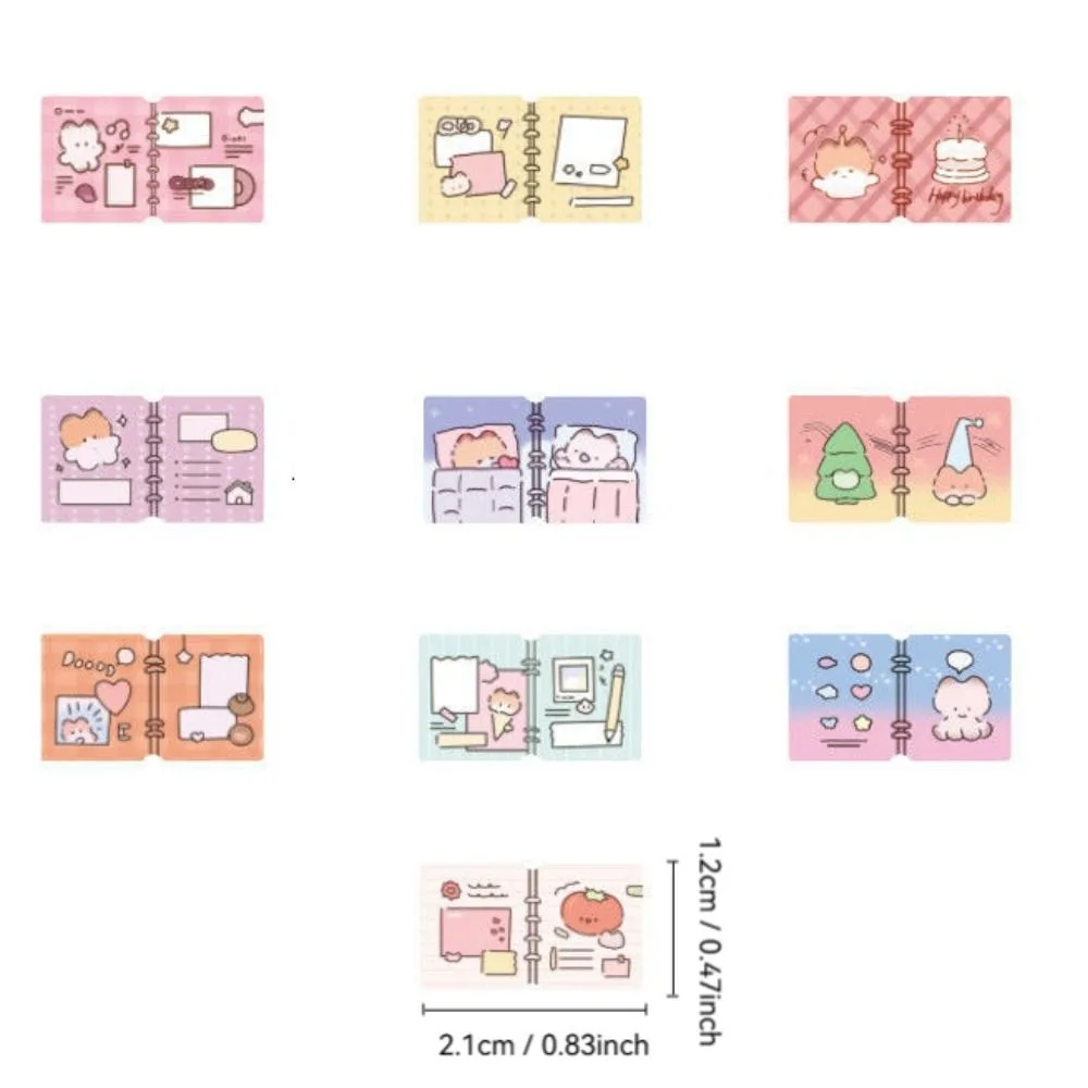 200Pcs/Roll Cute Kitten Label Sticker DIY Scrapbooks Cartoon Index Tabs Removable Gift Classification Tags Student Supplies