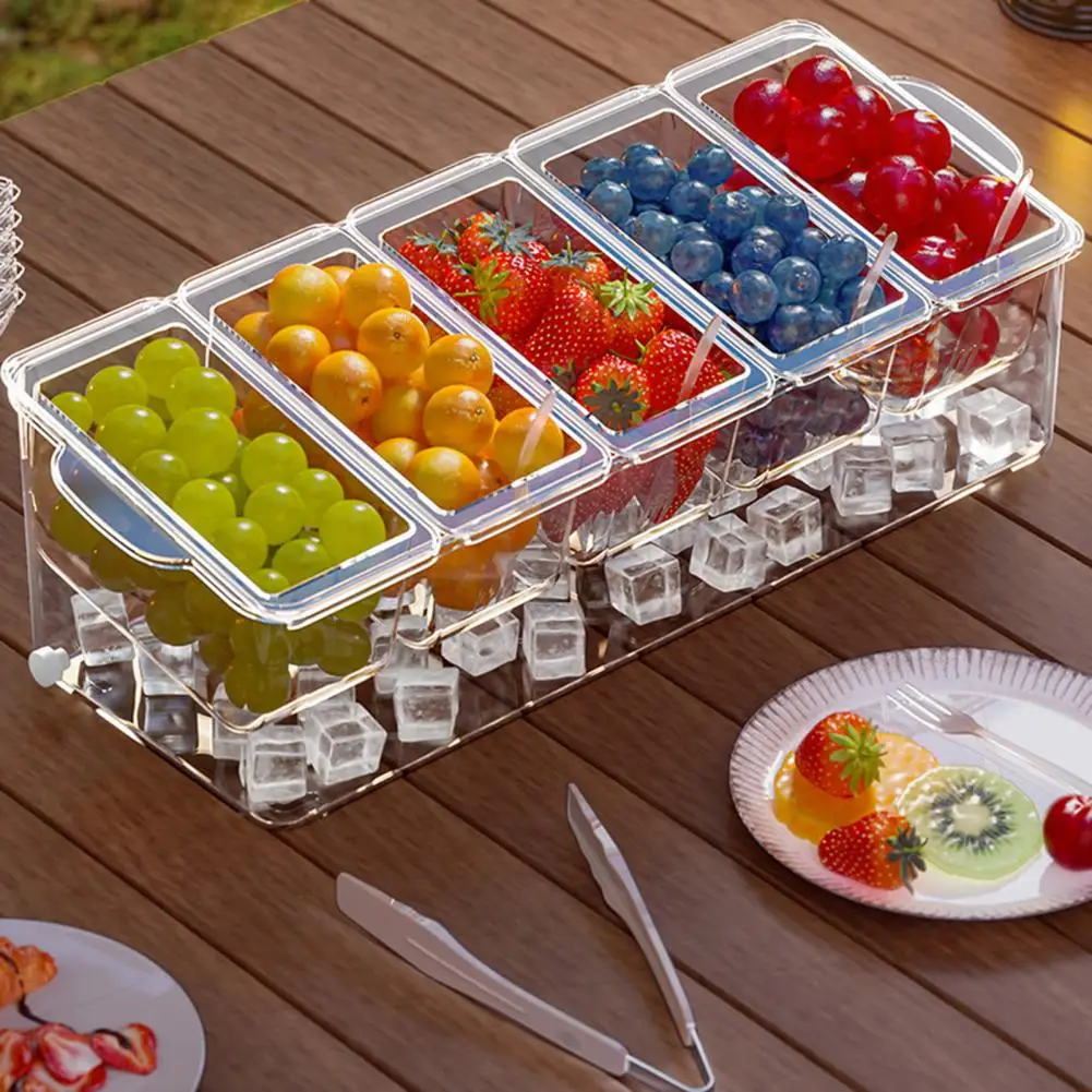 

Bpa-free Storage Box Food Container Fruit Salad Box with 5 Compartments for Food Storage Capacity Bpa Free for Fruits