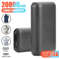 Cargador portátil de 21V/20000mAh, batería externa de teléfono para ventilador, chaleco, chaqueta, ropa fresca