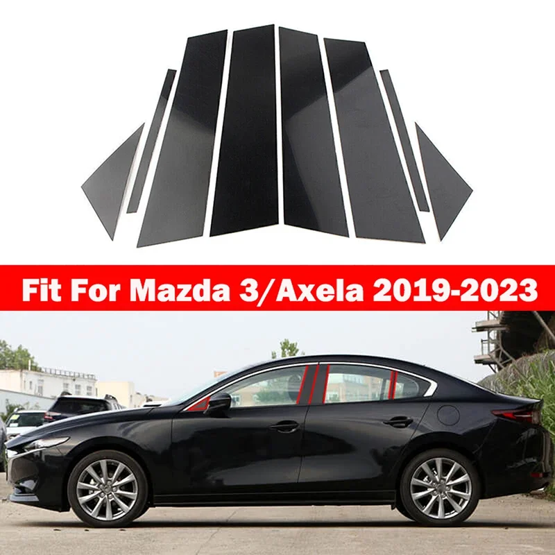 

Glossy Black Window Door Column B C Pillar Post Cover Trim For Mazda 3 / Axela 2019 2020 2021-2023 Decoration Stickers Styling