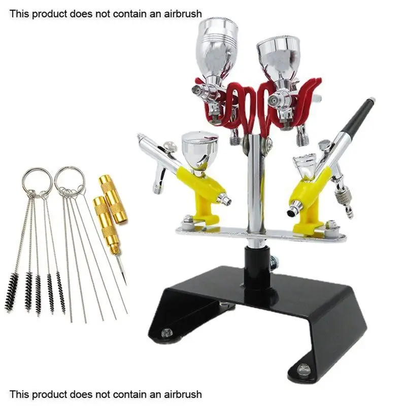 ABDJ-Air Brush Station Stand Kit Includes Rotate Holders, Up To 4 Mounts, Spray Gun Holder, And Airbrush Cleaner Accessories