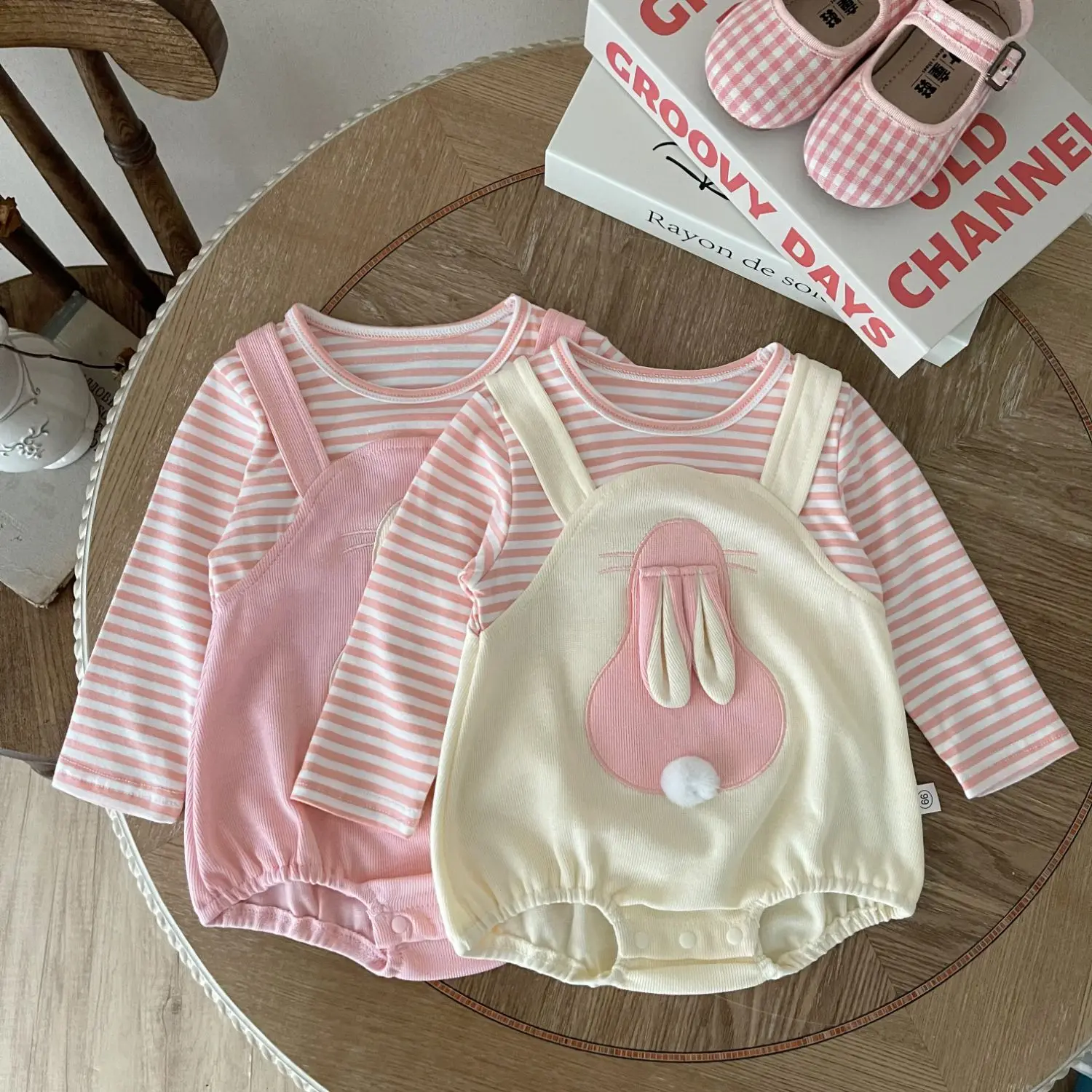 MILANCEL 2024 Autumn Baby Girls Clothing Bunny One Piece Long Sleeve Toddler Girls Outfit Infant Bodysuit