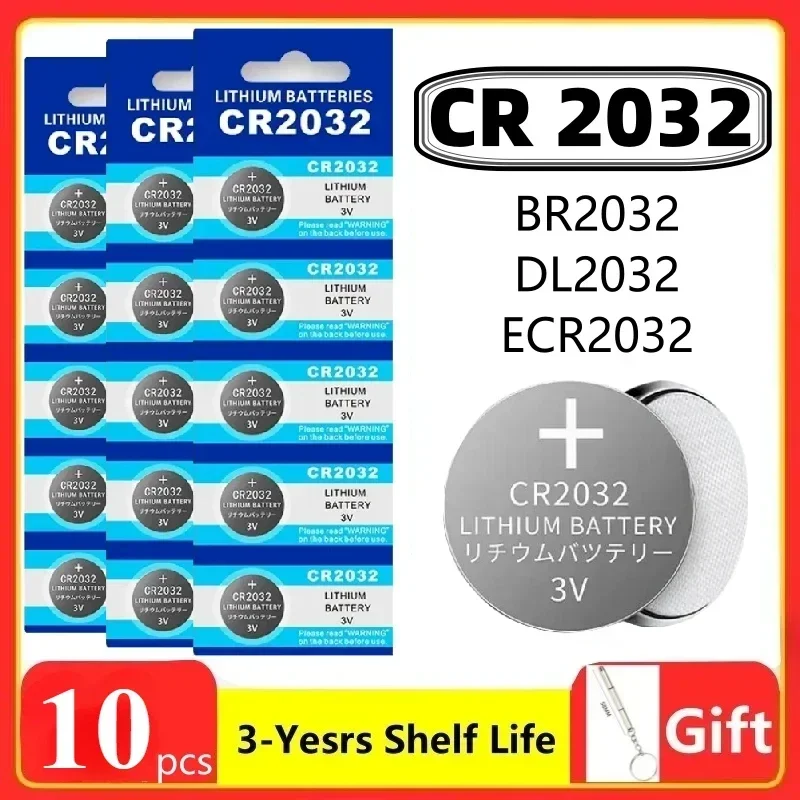 

10-60pcs CR2032 Button Battery CR 2032 cr 2032 3V Lithium Battery For Watch Toy Calculator Car Remote Control Button Coin Cell